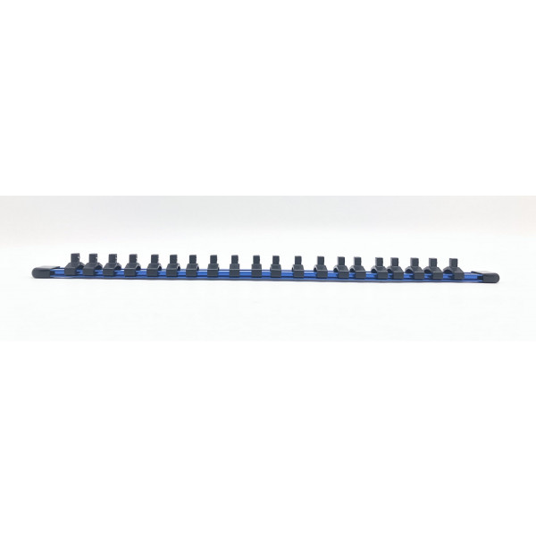 1/4 in., 3/8 in., 1/2 in. Drive Blue Aluminum Socket Holder Set (3-Piece)