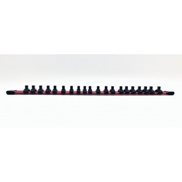 1/4 in., 3/8 in., 1/2 in. Drive Red Aluminum Socket Holder Set (3-Piece)
