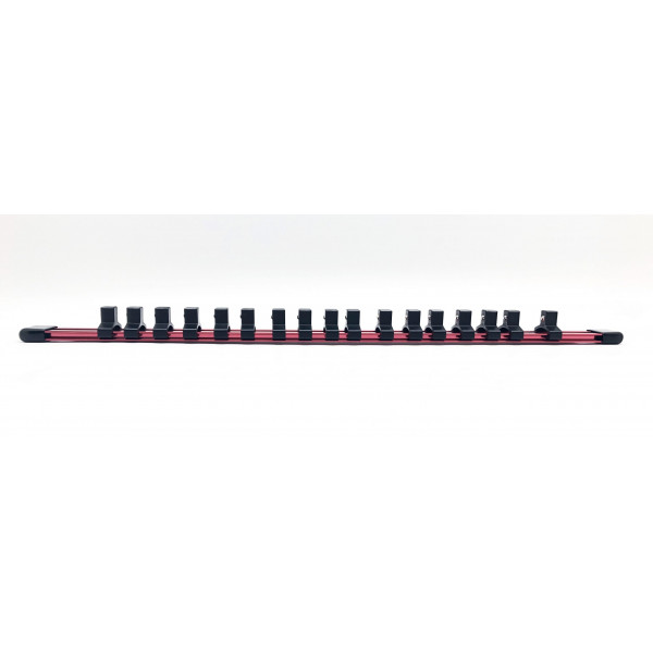1/4 in., 3/8 in., 1/2 in. Drive Red Aluminum Socket Holder Set (3-Piece)