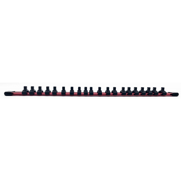 1/4 in., 3/8 in., 1/2 in. Drive Red Aluminum Socket Holder Set (3-Piece)