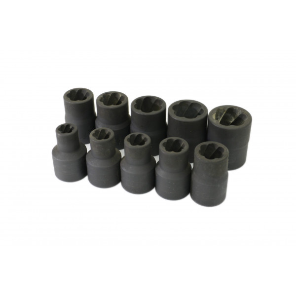 10 pc 1/2″ dr Twist Socket Nut Extractors