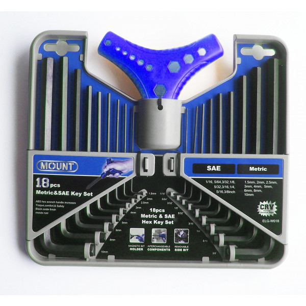 18 pc Metric and Star Hex Key Set