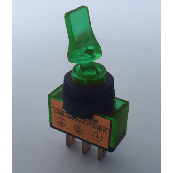 20A ON/OFF Green Illuminated Toggle Switch
