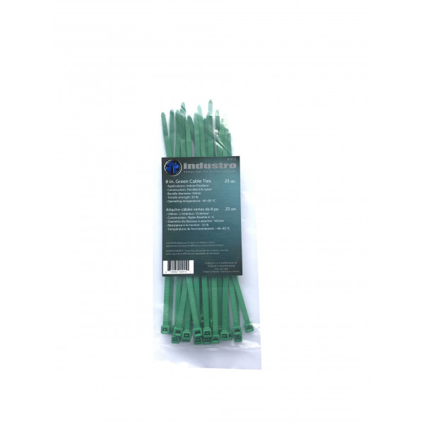 25 pc 8 in. Green Cable Ties