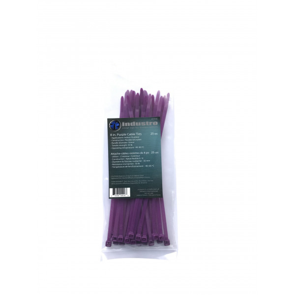 25 pc 8 in. Purple Cable Ties