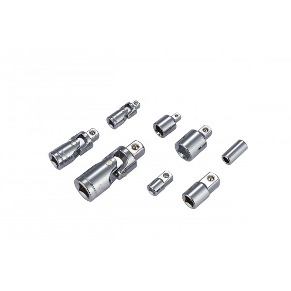 8 pc Socket Adapter and Universal Joint Set