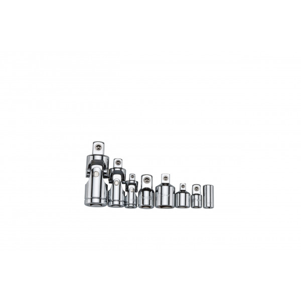 8 pc Socket Adapter and Universal Joint Set