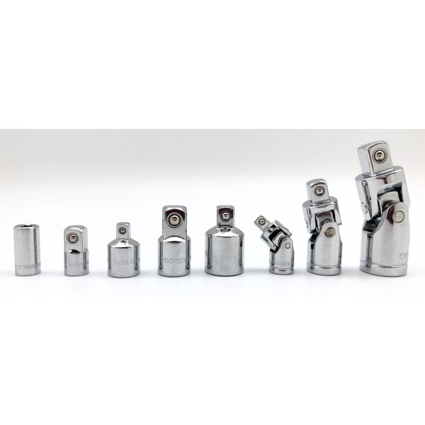 8 pc Socket Adapter and Universal Joint Set