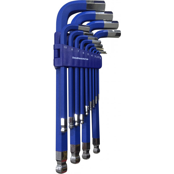 Large 2 mm – 19 mm Metric Ball End Magnetic Hex Key Set (13-Piece)